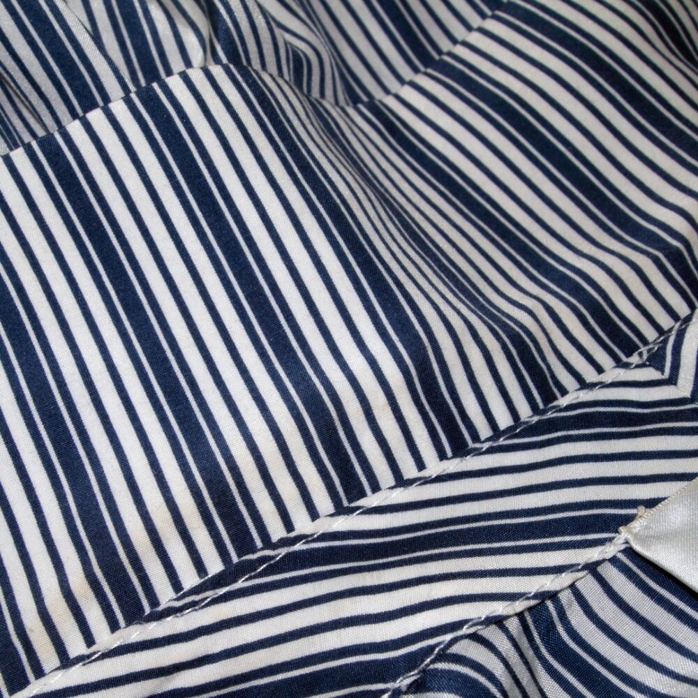 Striped Wrap Dress Navy and White with Open Back Size 4 Silk Blend Brooklyn - Picture 7 of 12